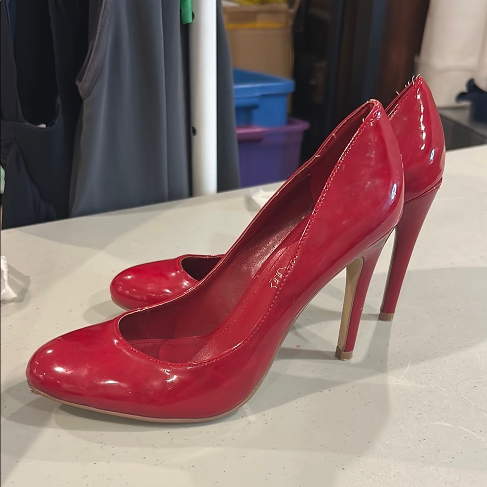 Aldo Red Patent Leather Stiletto Heels